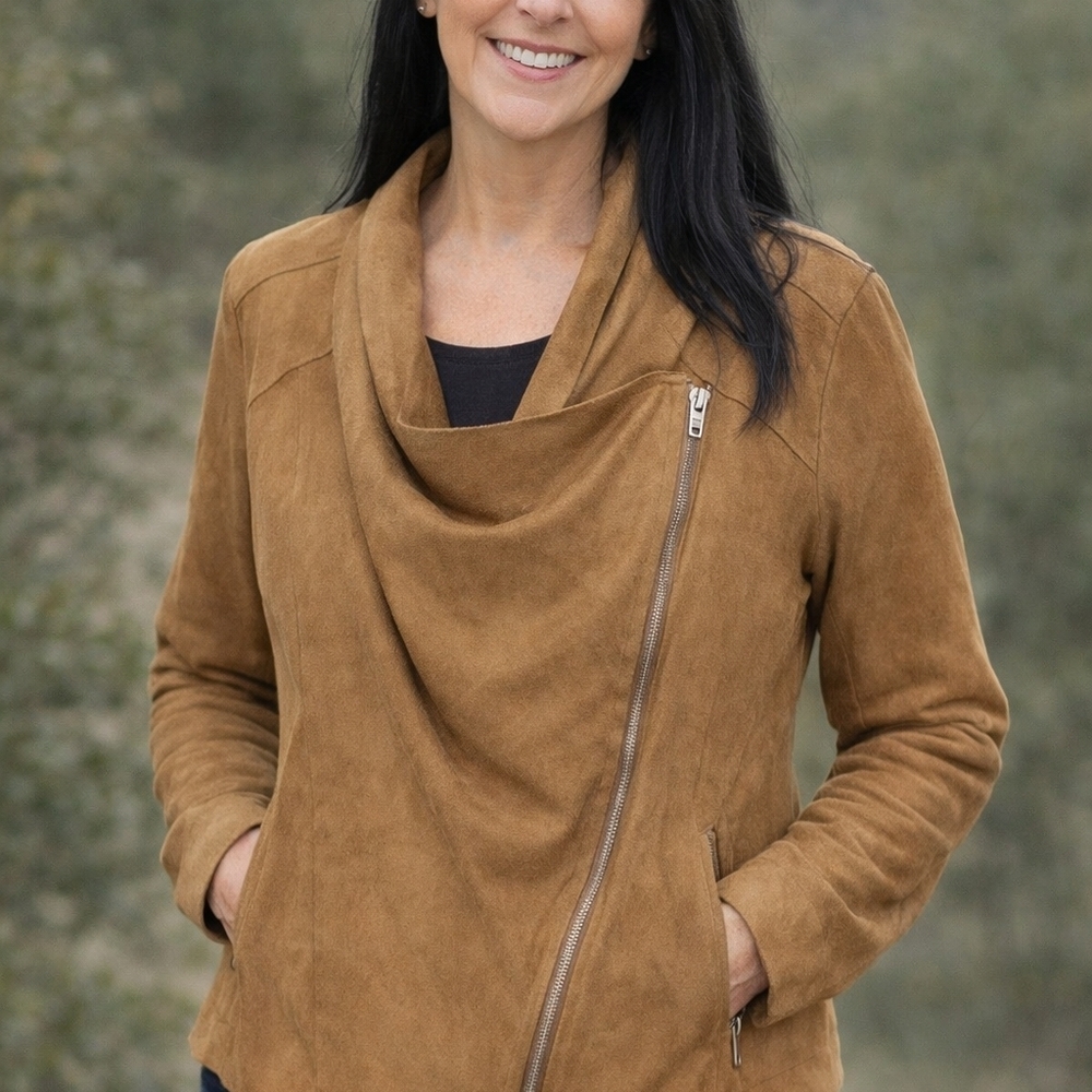 Blank NYC Women's Brown Faux Leather Jacket